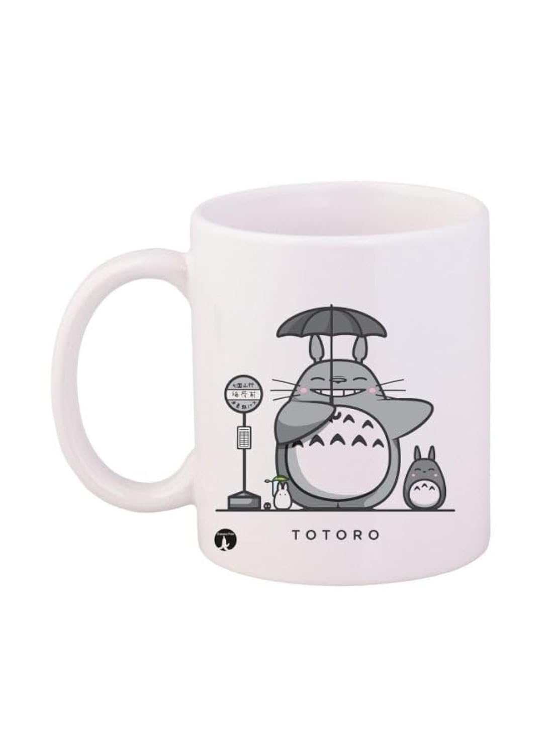 Durable Heat-Resistant Thick Wall Designed Ergonomic Handled Studio Ghibli Printed Mug White/Grey/Black 11Ounce - RYNmg12826