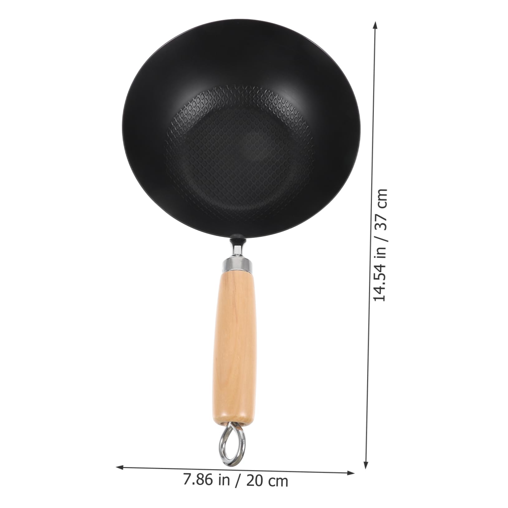 Wok Superficie Liscia, per Uso Domestico e Ristoranti Occidentali Piccolo Giapponese in Ferro Battuto, Antiaderente Nero