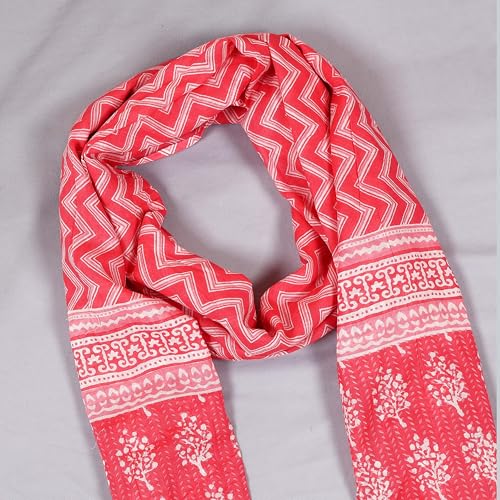 Image of Scarf For Girls 100% Pure Cotton Hand Block Printed Square