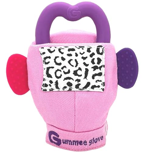 Image of Gummee Glove Baby Teething Mitten with Detachable Toy - 3-9 Months - 100% Cotton Premium Glove with Silicone Heart Ring