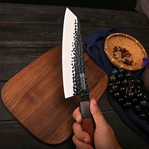 Wildmok Kitchen Knife Set With Block 6 Pieces Sharp Professional Chef Knife Set 3 Layers 9Cr18Mov Clad Steel Knife Set With Magnetic Knife Block #TOP3