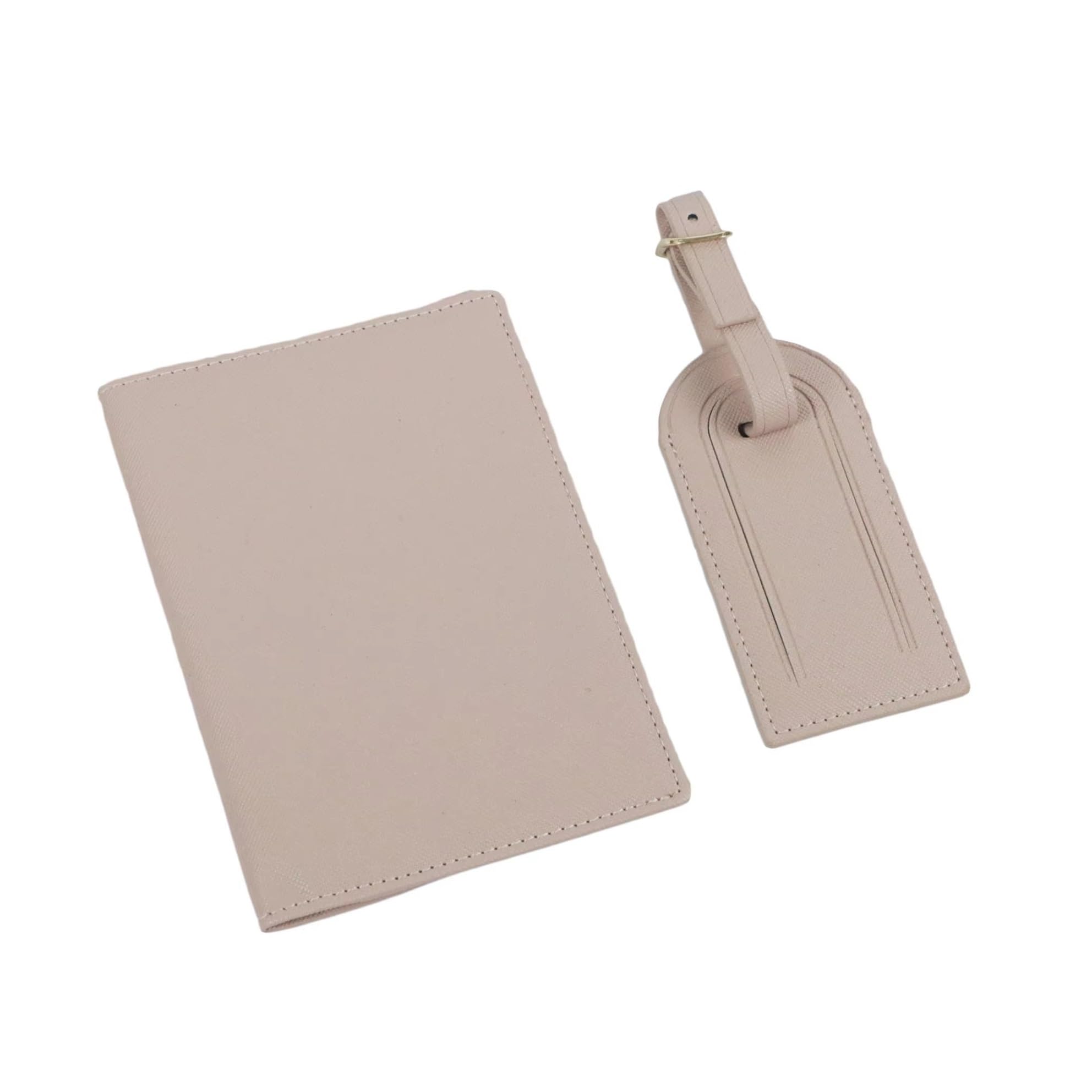 Funda de piel sintética para pasaporte, etiqueta de equipaje, caja de regalo, accesorios de viaje, Rosa nude, Talla única