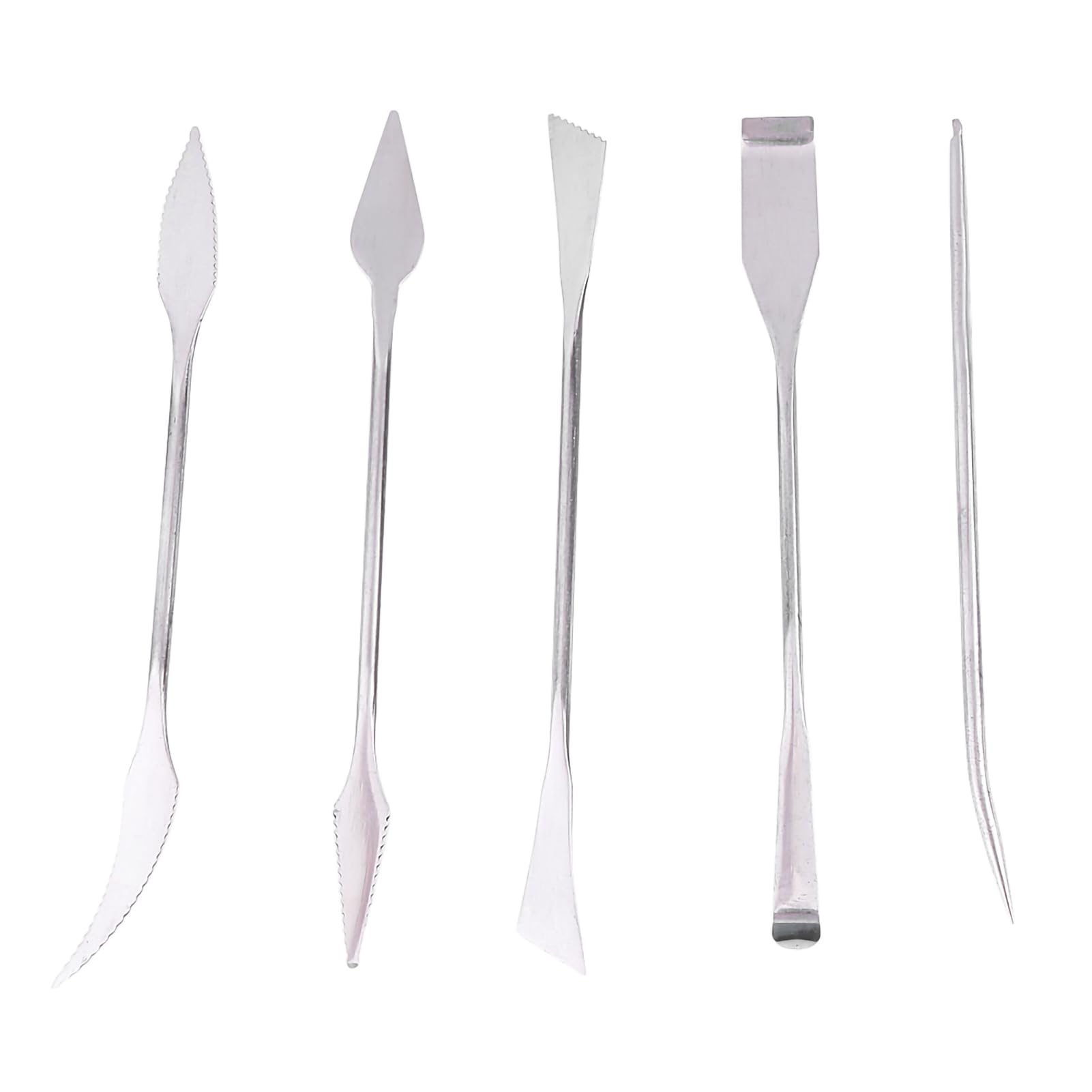 Kit 5 Outils De Sculpture Pour Argile & Céramique - Acier Inoxydable - 10 Formes De Tête - Parfait Poterie, Modelage, DIY