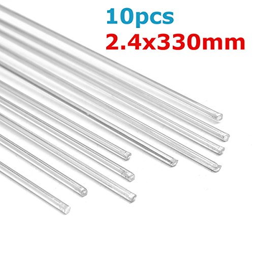 MASUNN 10Pcs 2.4 Mmx330Mm Aluminio Aleación Plata TIG Relleno Varillas Soldadura Soldar Herramientas De Alambre