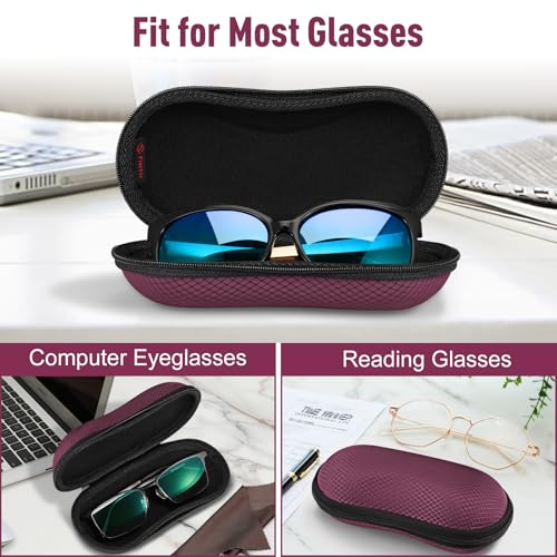 Image of FINTIE Sunglasses Case, Hard EVA Shell Shockproof Sport Glasses Case with Metal Carabiner Travel Zipper Eyeglasses Holder