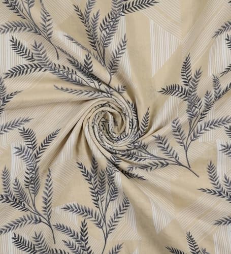 Image of Mafatlal 186 TC Metro Cotton Double Bed Bedsheet | 90x100 Inch|Soft, Breathable & Lightweight | Includes 2 Pillow Covers| Cream Black 1