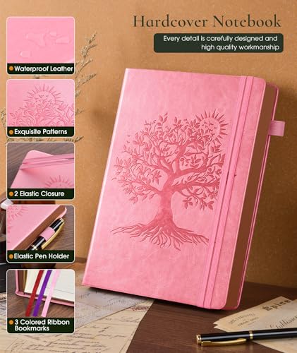 Image of Vintage Leather Journal with 300 Numbered Pages,A4 Lined Journal for Men Women,Daily Journals for Writing,College Ruled Notebook for Work,School,Note taking,Travel Diary,Large (8.5 inch X 11.3 inch)