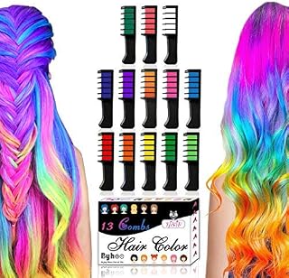 Byhoo 13 Colors Hair Chalk Set Byhoo Glitter Hair Chalks Combs for Girls Boys Kids Washable Color Hair Dyeing Comb for Birthday Gifts, Halloween, Party, Cosplay