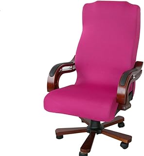 ZYCW Funda de Silla de Oficina, Funda de sillón de computadora elásticas Protector de Silla giratoria Lavable extraíble para Oficina Pack de 2 Fundas de Asiento (Rose Red,l)