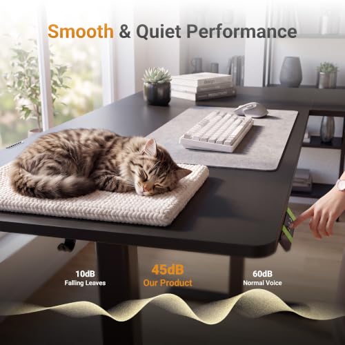Image of Claiks L Shaped Electric Standing Desk 63x55 inch Dual Motor