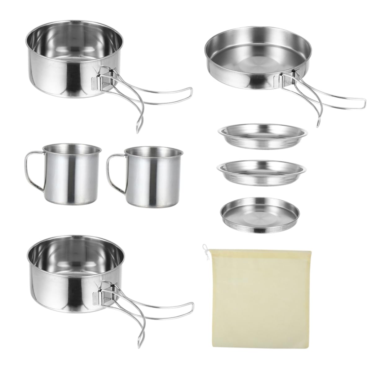 Abaodam Cuisine De Camping Portable Kit De Casseroles pour Randonnée Couvercles Et Tasses Inclus Compatible Feu