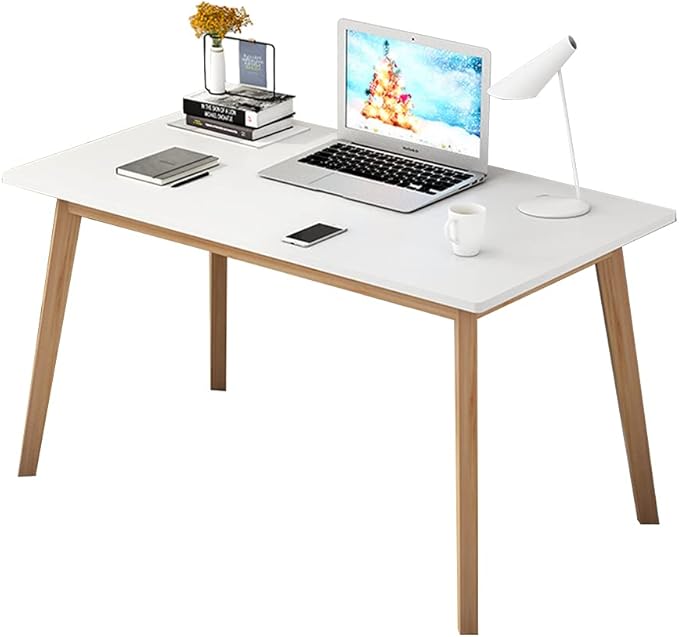 IOTXY Simple Wooden Writing Desk Freestanding Modern PC