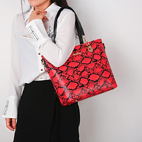 Image of 2E-youth Damen Geldbrsen und Handtaschen Set Tragetasche, Umhngetasche, 5d-red, L