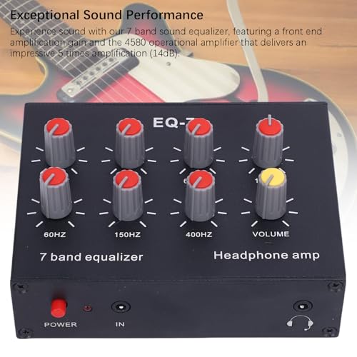 Ecualizador de sonido de 7 bandas con amplificador para auriculares NE5532, amplificación con amplificador operacional 4580 para gamers, con conectores de 3.5mm y alimentación DC 5-12V miniatura 6
