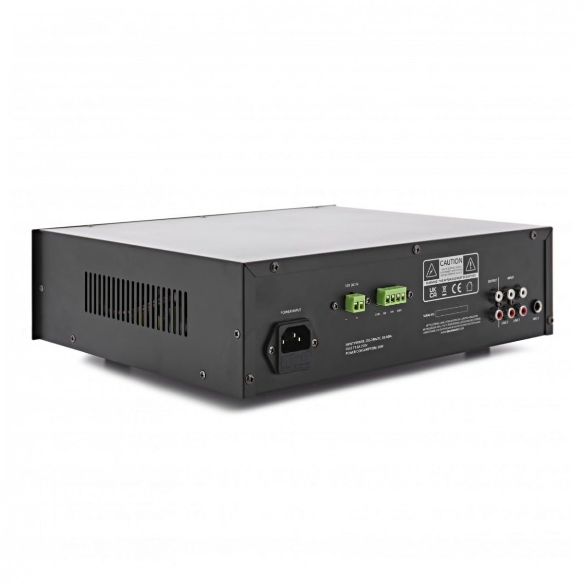 Subzero Amplificador de audio estéreo de 100 V con Bluetooth y USB, 30 W | Control remoto para ajuste de distancia, 30W RMS fiable para locales pequeños-medianos, salida de línea 100V