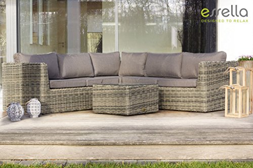 Preisvergleich Produktbild essella Polyrattan Garnitur Oslo in Naturoptik