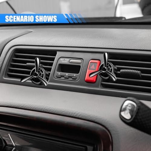 Image of Car Air Outlet Clip, Creative Air Force Propeller Shape Auto Ornament AirConditioner Vent Clip, Automotive Interior Accessories for Women Men (2, Black)