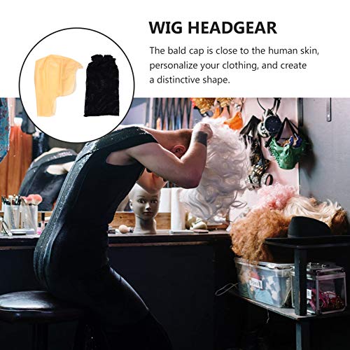 Lurrose 4 Peças Careca Malha Cabelo Rede Látex Boné Careca para Adultos Maquiagem Cabeça Careca Boné