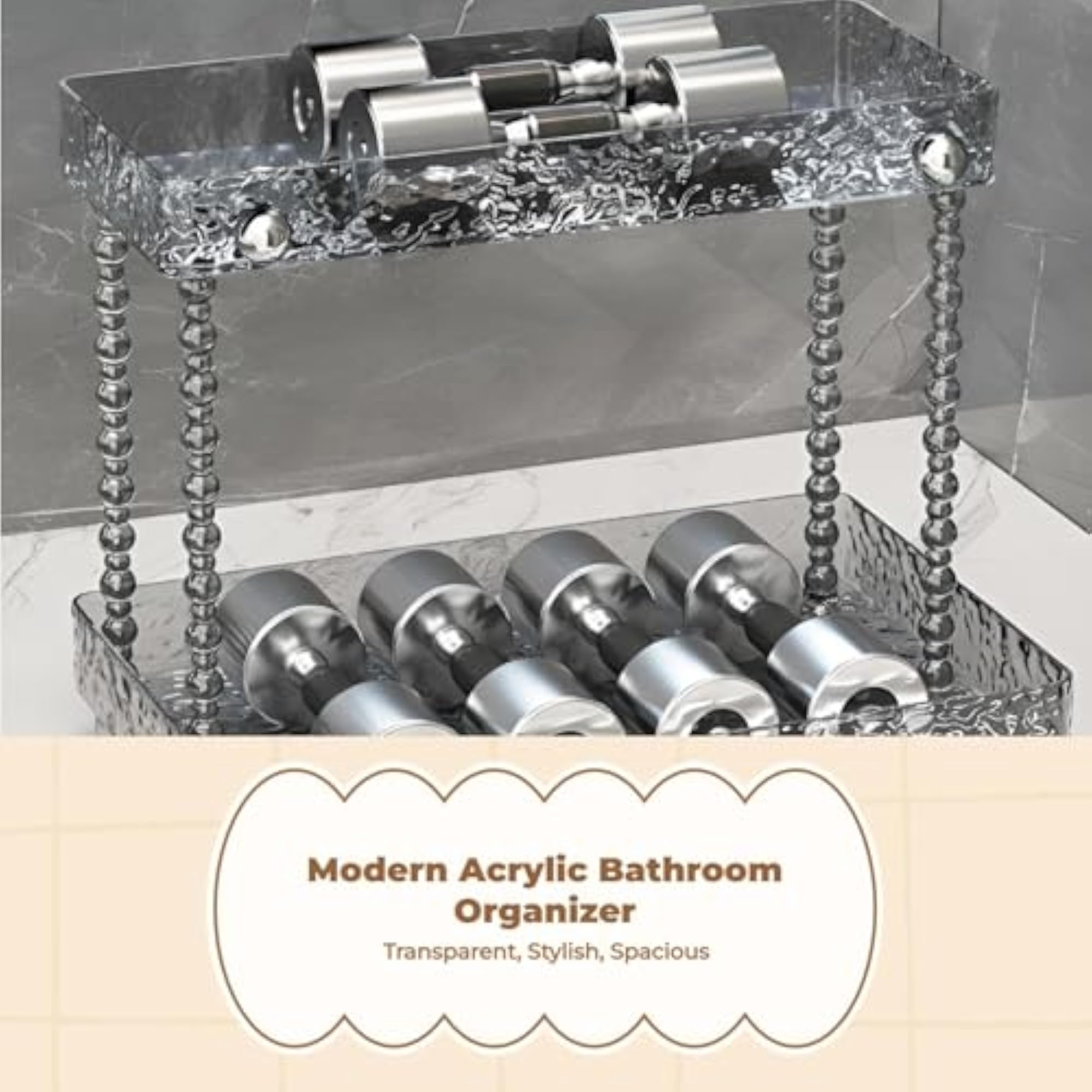 Acrylic Bathroom Organizer Clear Vanity Storage Rack