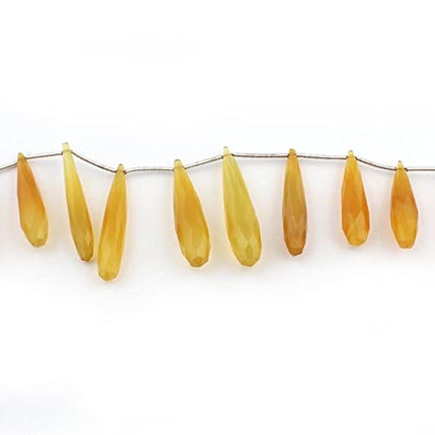 Chalcédoine jaune naturelle en perles briolettes gouttes allongées de 25-37mm pour bijoux DIY