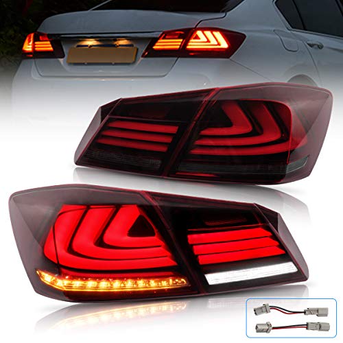 VLAND LED Tail lights for Honda accord 2013 2014 2015 (Red Smoke)