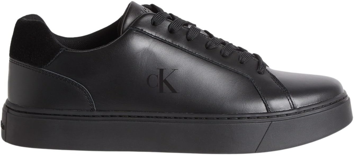 Calvin Klein Men's Classic Cupsole Laceup LTH Ym0Ym01435 Low Top, Black (Triple Black/Black), 6.5