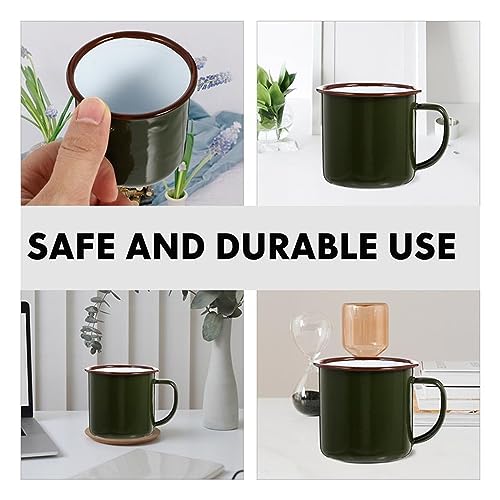 Tazas de café esmaltadas de metal retro que resisten caídas en tus viajes 6