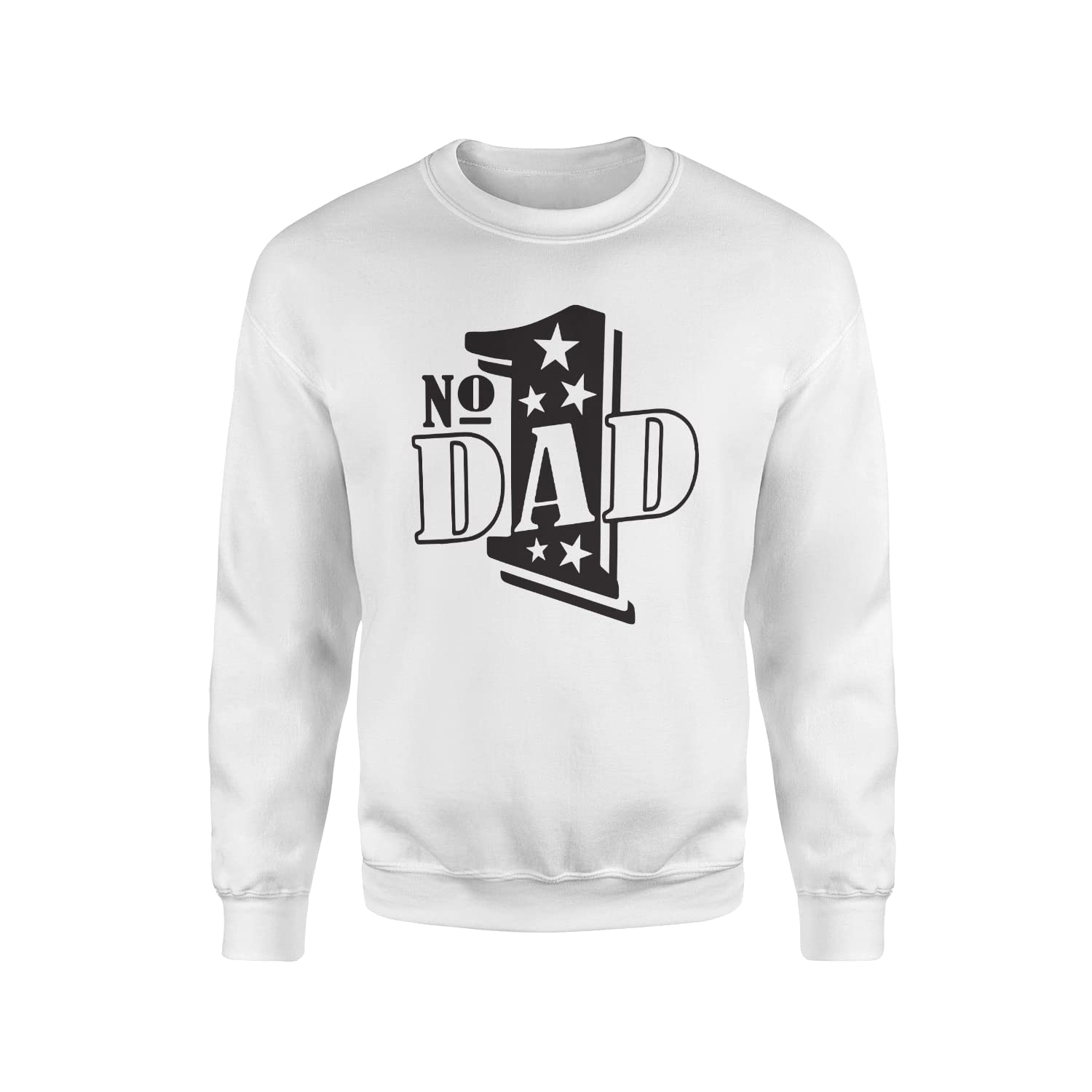 SmartyPants Number One Dad Jumper Sweatshirt - Best Greastest Daddy Father No. 1 Happy Father's Day Birthday Amazing Awesome Fun White White Gift Present (XL, White)