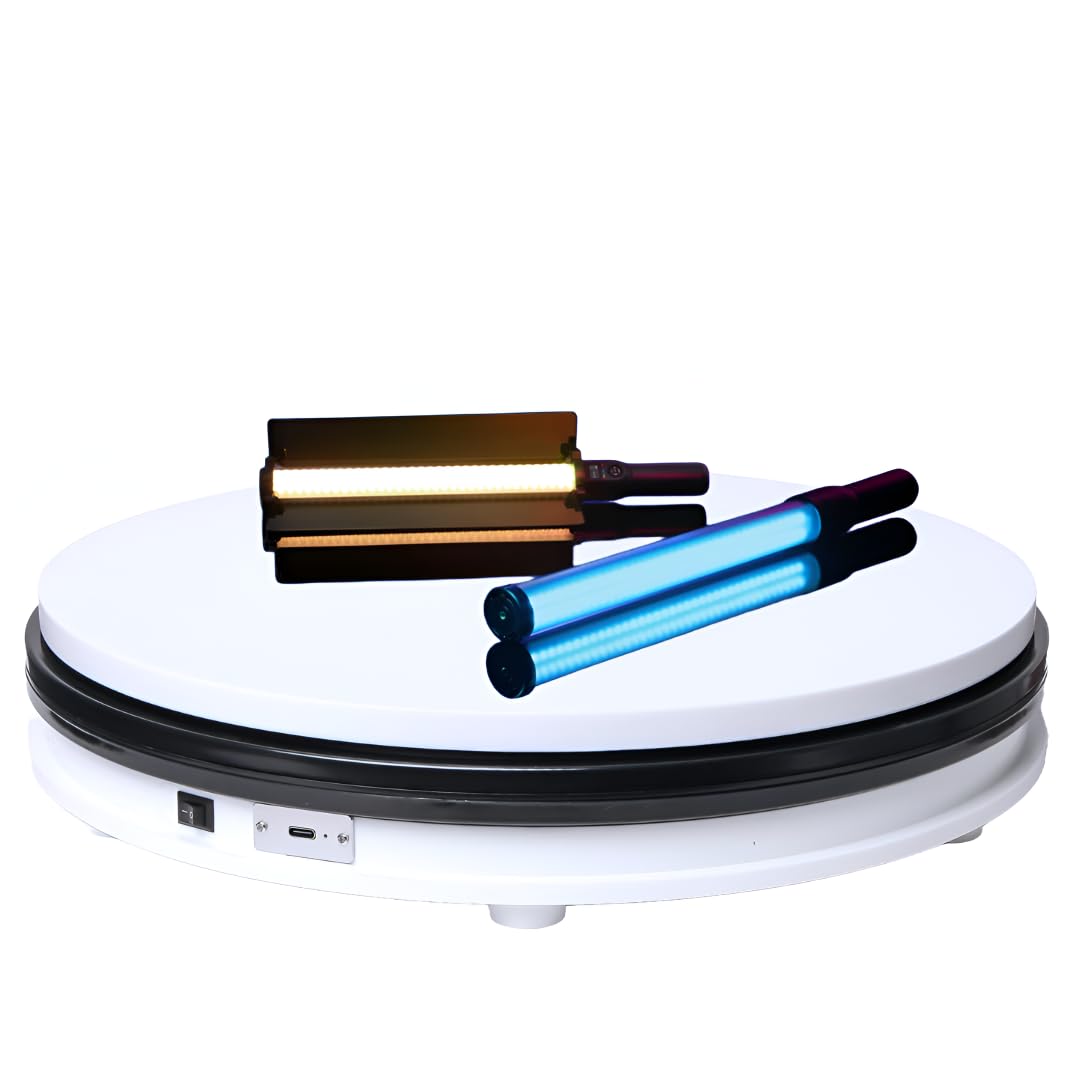 Powerpak NA-350 35cm 3 Step Speed Electric Motorized Turntable Mini Rotating Mirror Display Stand for Jewelry | Payload 40kg, Type-C 2