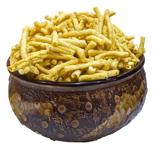 Image of Santushti Namkeen Lahsun Sev 200 gm | Authentic Spicy Garlic Sev Snack | Crispy Crunchy Indian Namkeen for Tea Time, Parties, Travel, Office and Everyday Snacking N
