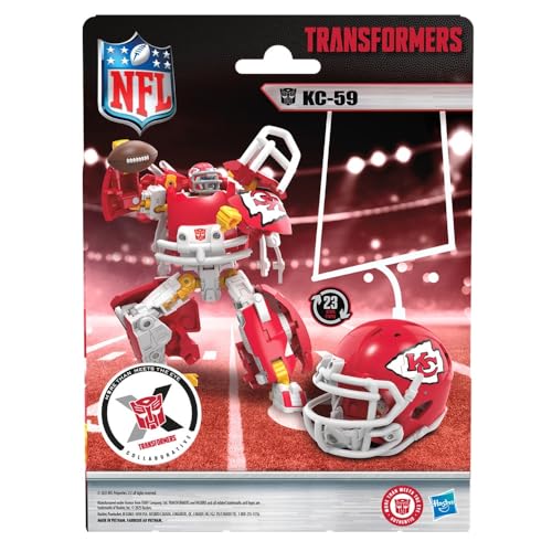 Image of Transformers NFL Kansas City Chiefs KC-59, 5.5-Inch Action Figure Changes from Robot to Helmet, Football Toys for Ages 8+
