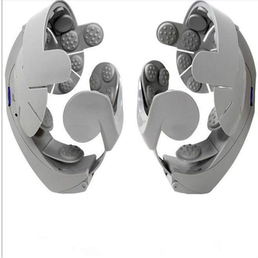Masseur De Tête Électrique Massage Du Cerveau Casque Cuir Chevelu Relax Points D'acupuncture Gris Avec Taille Ajustable Et 8 Modes Pour Le Stress Détendre Le Métabolisme Qualité Du Sommeil