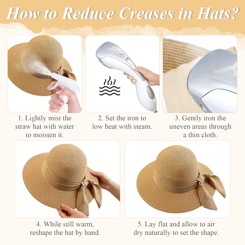 Sombrero femenino de paja para sol con ala ancha miniatura 5