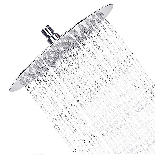 Image of High Pressure Shower Head, Sinzau 10 Inch Round Rain Showerhead, 304 Stainless Steel, Ultra-Thin Design, Best Pressure Boosting