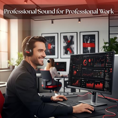 Image of USB Headphone with Noise-Canceling Mic | Ideal for Teams, Zoom, Office & Call Center Use | Comfortable Wired Headset for PC & Laptop | Model: Meta MT440 (Black)