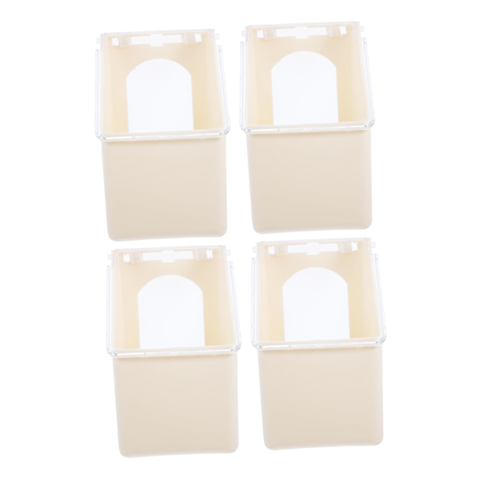 Mangiatoia per Piccioni a Foro Singolo Beige, 4 Pezzi