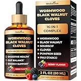 Wellanova Wormwood Black Walnut Clove Cleanse for Humans - Advanced Detox for Adults - Gut Health Supplement with Wormwood Herb, Black Walnut Hull, Clove, Garlic, Pumpkin Seed, PAU D'Arco, Soursop