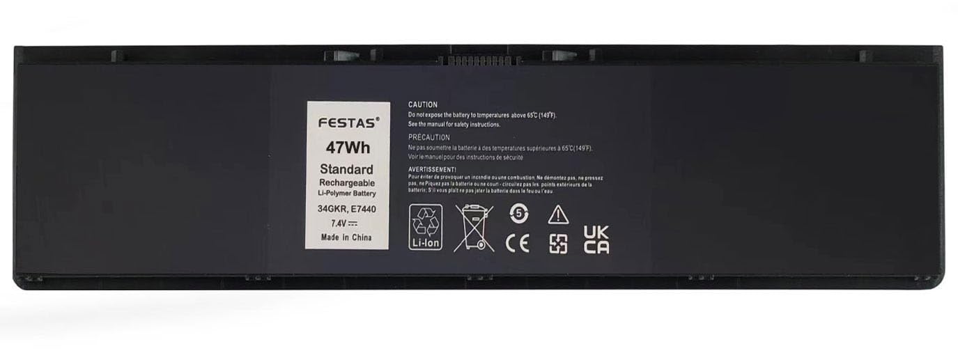 FESTAS 34GKR PFXCR 3RNFD Batterie Compatible avec Dell Latitude E7440 E7450 Series 5K1GW G95J5 F38HT G0G2M T19VW 909H5 V8XN3 0909H5 0G95J5 451-BBFT 451-BBFV 451-BBFY 451-BBFS