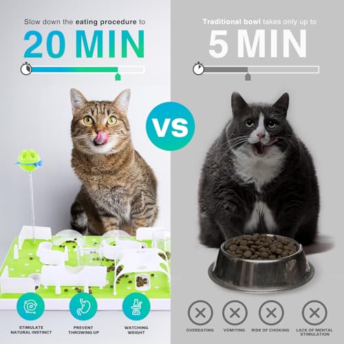 ALL FOR PAWS Katzenspielzeug Leckerbissen-Labyrinth, Verstellbarer Schwierigkeitsgrad, fördert Intelligenz