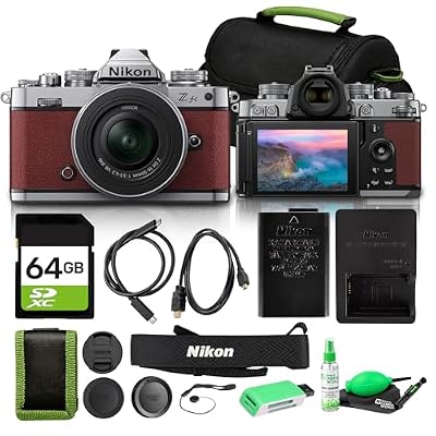 Nikon Zfc Mirrorless Camera with NIKKOR Z DX 16-50mm f/3.5-6.3 VR Lens, 20.9MP DX, 4K Video, Vari-Angle Touchscreen, Crimson Red Bundle with Bag + Cleaning Kit + 64GB Memory Card