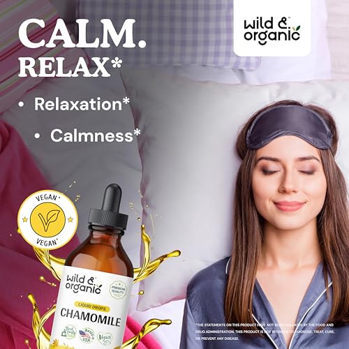 Wild & Organic Chamomile Extract Liquid Drops - Alcohol Free Chamomile Tincture For Relaxation - Two Month Supply - Chamomile Flowers Supplement thumb #1