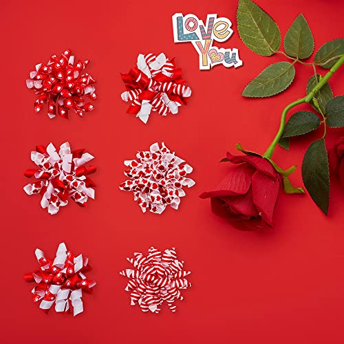 60Pcs Bulk Valentine's Puppy Dog Hair Bows Combination Dog Bows With Rubber Bands Love Lips Printed Red Rose Pink Dog Accessories #TOP6
