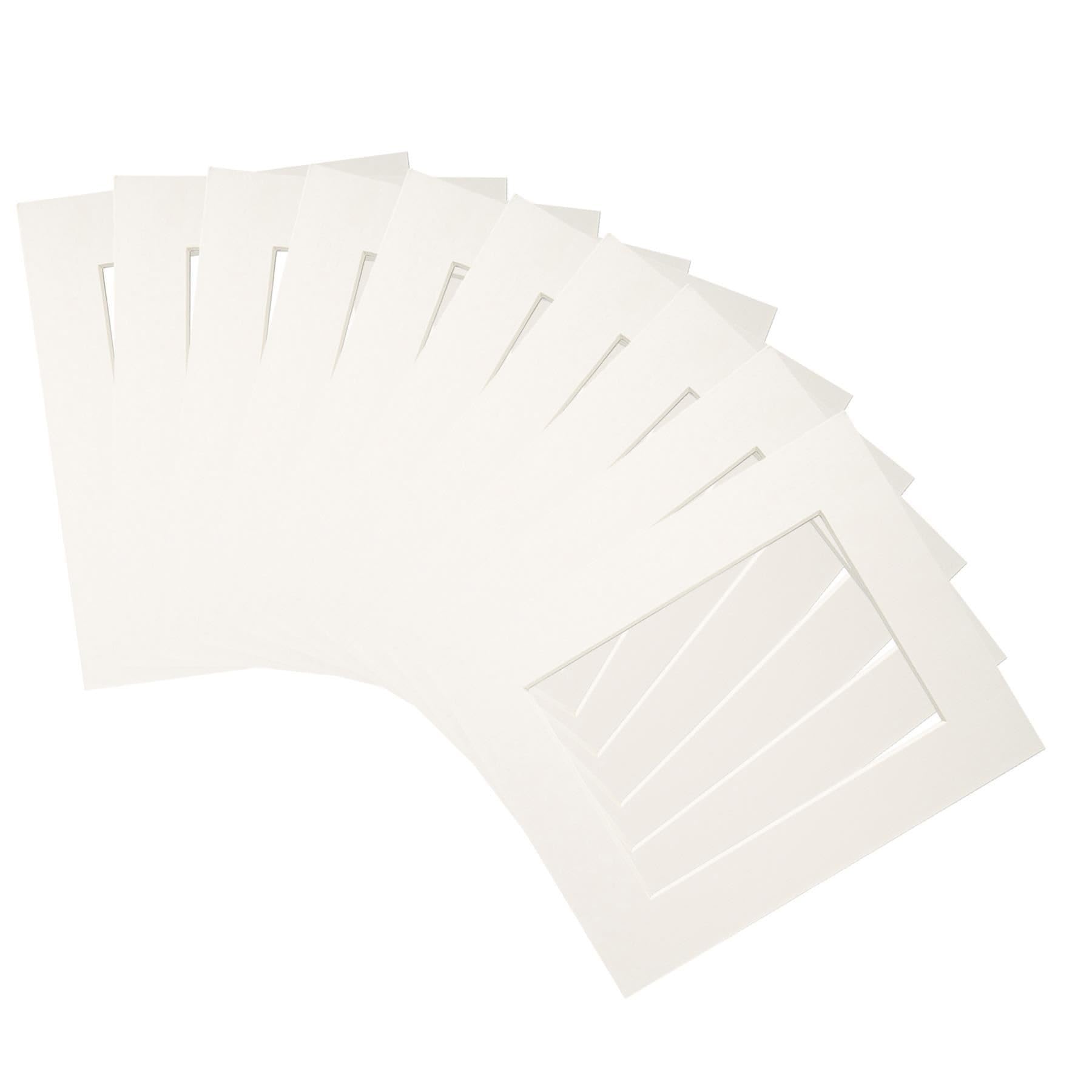 Nicola Spring 10pc Picture Photo Mounts Set - To Fit Frame Size 8 x 10 for Image Size 5 x 7 - Ivory