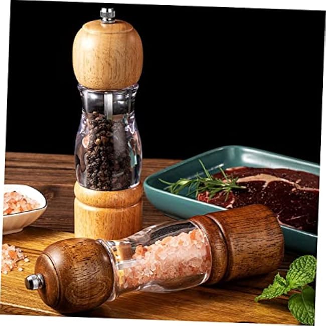 Ciieeo 2pcs Crank Pepper Mill Grinder Manual Spice Tool Quality Material Easy to Operate Suitable for Occasions