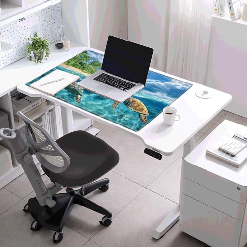 Image of 36x24 Desk Mat Sea Turtle Mouse Pad Oversized Huge Mousepad Gaming XXXL Extra Large Desk Pad Giant Computer Mat with Stitched Edges Non-Slip Rubber Base for Office Work Home Game