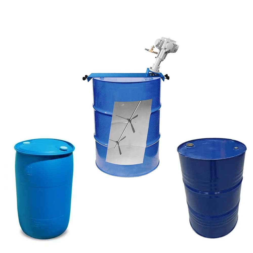 TEBILIKU 55 Gallon Closed Head Drum Mixer 3/4HP Material Viscosity for 1-5000CP Pneumatic Tank Paint Stirring Air Agitator Foldable Blade for Paint,