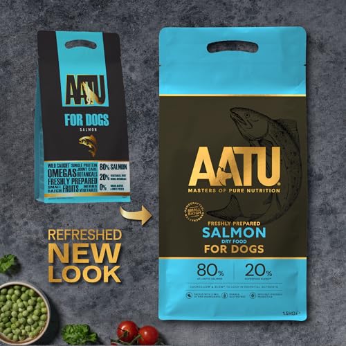 AATU Trockenfutter für Hunde, 80/20 Hundetrockenfutter mit Hühnerfleisch, Hundefutter Getreidefrei mit Hohem Proteingehalt, Natürliche Tiernahrung für Ausgewachsene Hunde Aller Rassen, 1,5 kg
