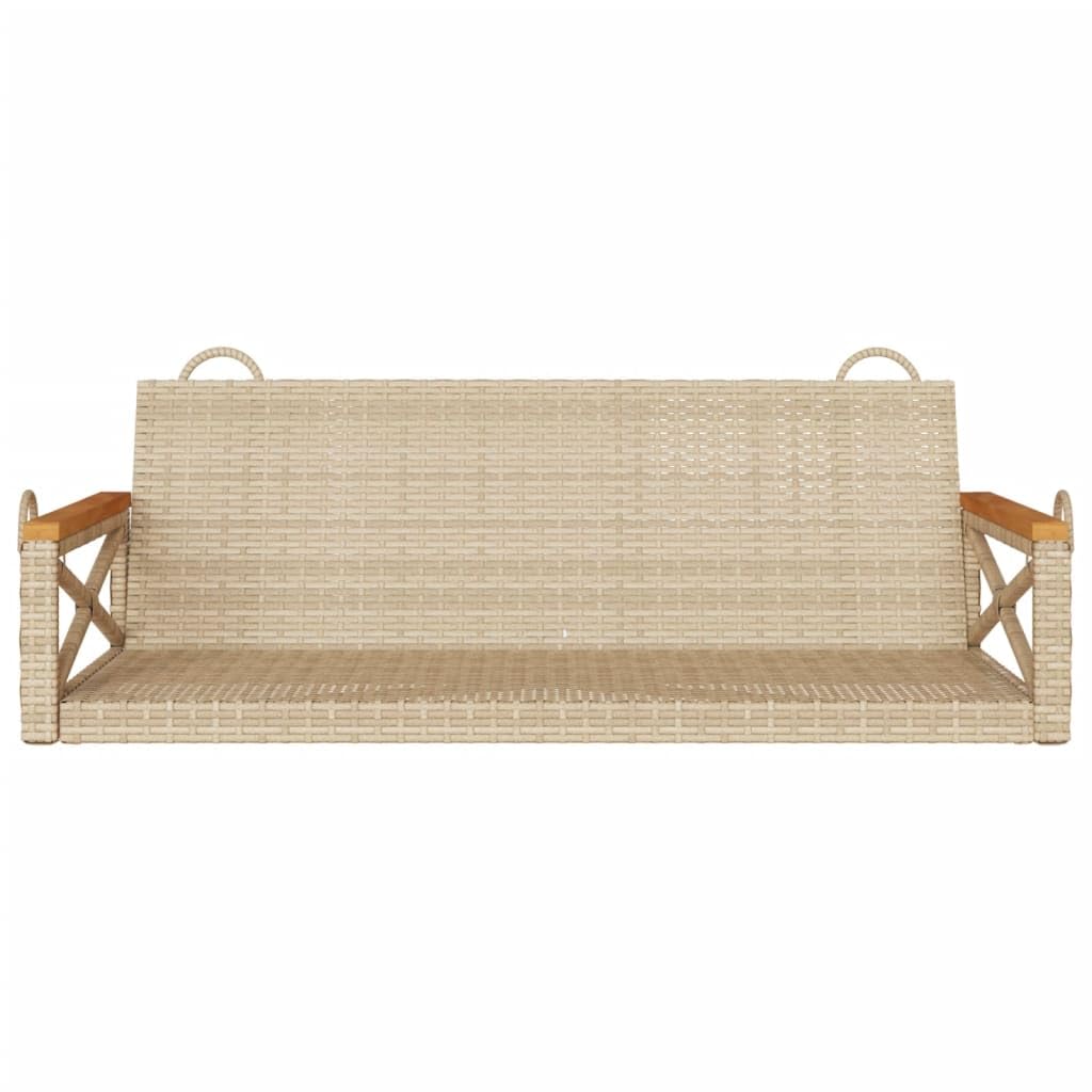ShGaxin Banco Columpio de ratán sintético Beige 109x62x40 cm, Columpio Jardin Exterior, Balancin Jardin Exterior, Muebles Jardin Exterior, Balancin Balcon - 368154
