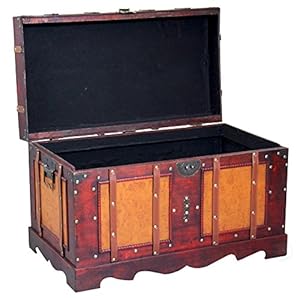 Large Antique Style Steamer Trunk, Decorative Storage Box Large Antique Style Steamer Trunk Decorative Storage Box