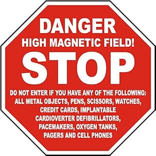 Stop Danger High Magnetic Field Sign Metal Tin Sign 12 x 12 inch Octagon Shaped Warning for Industrial & Commercial Use (D210)